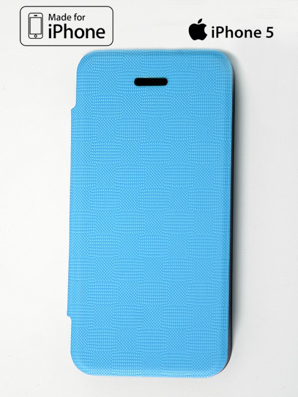 Etui za iPhone 5/5S/5C z zaščito ekrana - sv.modre barve s fotografijo