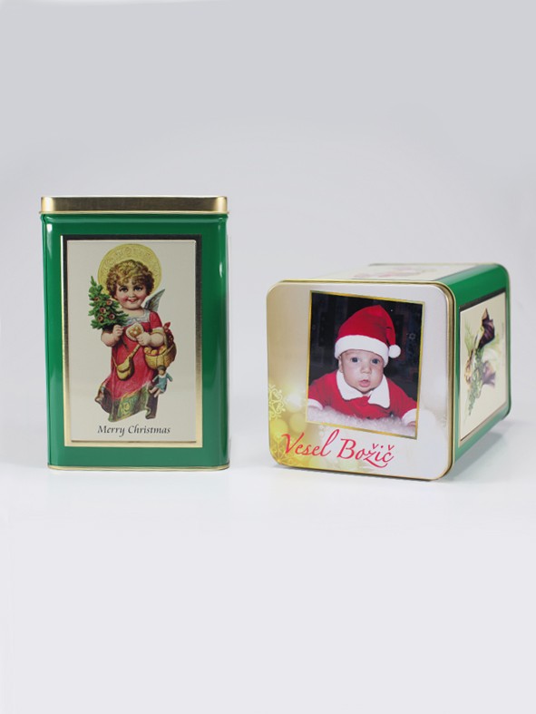 Škatla za piškote ( božični motiv ) zelena